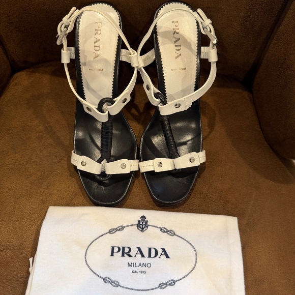 Prada Shoes - Prada heels Nappa Marine Bian Nero